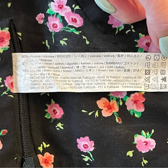 NWOT Zara Black/Pink Floral Corset Crop Top (S) - Picture 12 of 13